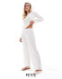 Фото #1 товара Vero Moda Petite textured jersey wide leg trouser co-ord in white