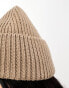 Фото #8 товара Object ribbed beanie hat in taupe