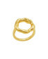 ფოტო #1 პროდუქტის Tarnish Resistant 14K Gold-Plated Open Circle Hammered Ring