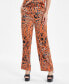 Фото #3 товара Women's Animal-Print Drawstring-Waist Pants, Created for Macy's