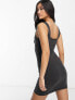 Фото #3 товара Miss Selfridge corset seamed bodycon dress in black