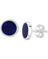 ფოტო #1 პროდუქტის EFFY® Men's Lapis Lazuli Stud Earrings in Sterling Silver (Also in Malachite)