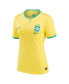 Фото #3 товара Women's Yellow Brazil National Team 2022/23 Home Breathe Stadium Replica Blank Jersey