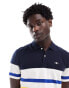 GANT shield logo embroid multistripe washed polo in navy