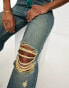 Фото #4 товара Miss Selfridge baggy knee ripped jean in dirty wash
