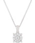 ფოტო #1 პროდუქტის Diamond Halo 18" Pendant Necklace (1/3 ct. t.w.) in 14k White, Yellow or Rose Gold