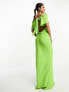 Фото #6 товара ASOS DESIGN flutter sleeve cowl neck maxi dress in apple green