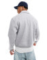 ASOS DESIGN boxy 1/2 zip rugby sweatshirt in grey