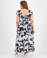 Фото #2 товара Women's V-Neck Short-Sleeve Chiffon A-Line Dress