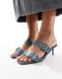 Фото #1 товара Truffle Collection kitten heel double buckle strap mules in denim