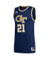 ფოტო #3 პროდუქტის Men's Number 21 Navy Georgia Tech Yellow Jackets Swingman Basketball Jersey