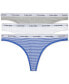 Women's 3-Pk. Modern Logo Low-Rise Thong Underwear QD5209
