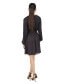 Women's Snakeskin-Print Plisse Long-Sleeve Dress