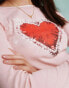 Miss Selfridge heart graphic tee with long sleeve in pink