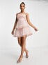 Фото #4 товара Collective the Label wrapped bodice tulle mini dress in glitter rose