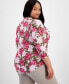 Plus Size Linear Garden V-Neck Top, Created for Macy's