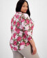 ფოტო #2 პროდუქტის Plus Size Linear Garden V-Neck Top, Created for Macy's