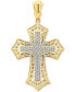 Фото #1 товара Macy's men's Diamond Cross Openwork Pendant (1 ct. t.w.) in 10k Gold