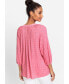 ფოტო #3 პროდუქტის 100% Viscose 3/4 Sleeve Modern Eyelet Tunic Blouse