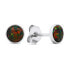 Silver stud earrings with synthetic opals EA579WBC