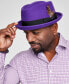 ფოტო #4 პროდუქტის Men's Wool Contrast-Band Pork Pie Fedora Hat