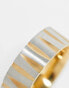 Фото #8 товара ASOS DESIGN waterproof stainless steel band ring with texture in silver and gold tone