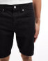 ONLY & SONS Edge straight fit denim shorts in black