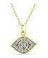 ფოტო #3 პროდუქტის Cubic Zirconia with Black Rhodium Evil Eye Pendant, 18K Gold over Silver