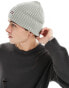 Tommy Jeans ribbed flag logo beanie in grey