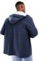 ASOS DESIGN shower resistant rubberised rain jacket in navy