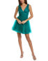 Rene Ruiz Pleated Tulle Cocktail Dress Women's 12 - фото #1