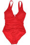 Фото #1 товара Ralph Lauren Women's Poppy Red One Piece Swimsuit Size 14