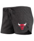 ფოტო #2 პროდუქტის Women's Heathered Black, Heathered Red Chicago Bulls Raglan Long Sleeve T-Shirt & Shorts Sleep Set