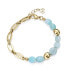 Фото #1 товара Unique gold-plated bracelet with amazonite Chic 14163P01016