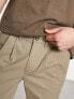 ASOS DESIGN pleated chinos in khaki