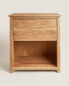 Oak wood bedside table