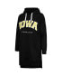 Women's Black Iowa Hawkeyes Take a Knee Raglan Hooded Sweatshirt Dress