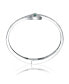Фото #2 товара White Gold Plated with Emerald & Cubic Zirconia Snake Bypass Coil Wrap Bangle Bracelet