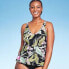 Women's Tropical Print Underwire V-Neck Tankini Top- Kona Sol Multi S