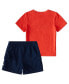 ფოტო #2 პროდუქტის Baby Boys Short Sleeve T Shirt and French Terry Cargo Shorts, 2 Piece Set