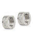 ფოტო #3 პროდუქტის Stainless Steel Brushed Polished CZ Cross Hinged Hoop Earrings