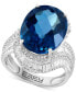 ფოტო #1 პროდუქტის EFFY® Limited Edition London Blue Topaz (12-1/5 ct. t.w.) & Diamond (1 ct. t.w.) Ring in 14k White Gold
