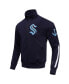 ფოტო #2 პროდუქტის Men's Navy Seattle Kraken Classic Chenille Full-Zip Track Jacket