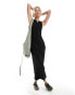 Фото #1 товара COLLUSION slash neck ribbed maxi dress in black