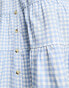 In The Style exclusive button through mini smock dress in blue gingham Blaues Karomuster, 34 - фото #2