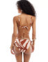 Фото #2 товара ONLY double string bikini top co-ord in brown zebra print