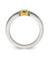 Stainless Steel Polished Yellow IP-plated with CZ Tapered Ring