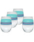 Фото #1 товара Coastal Edgeline 15-Ounce Stemless Wine Glass Set of 4