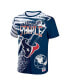 Фото #3 товара Men's NFL X Staple Navy Houston Texans Team Slogan All Over Print Short Sleeve T-shirt