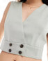 Vero Moda cropped waistcoat co-ord in sage